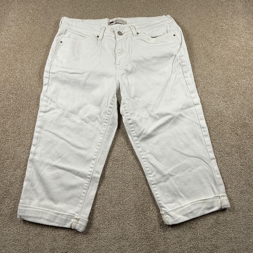 Levi's Women's White Denim‎ Capris Cropped Jeans Size 10